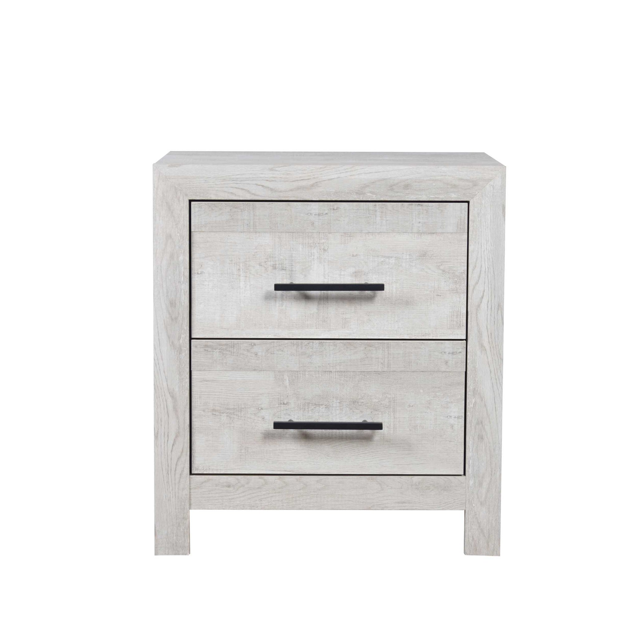 Denver Modern Style 2 Drawer Nightstand Made With Wood In Gray Gray 2 Drawers Bedroom Bedside Cabinet Contemporary,Modern Solid Wood Mdf Wood