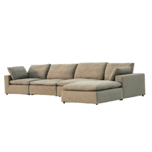 Harper Luxe Grey Sectional 7 Seat Configuration Grey Wood Linen