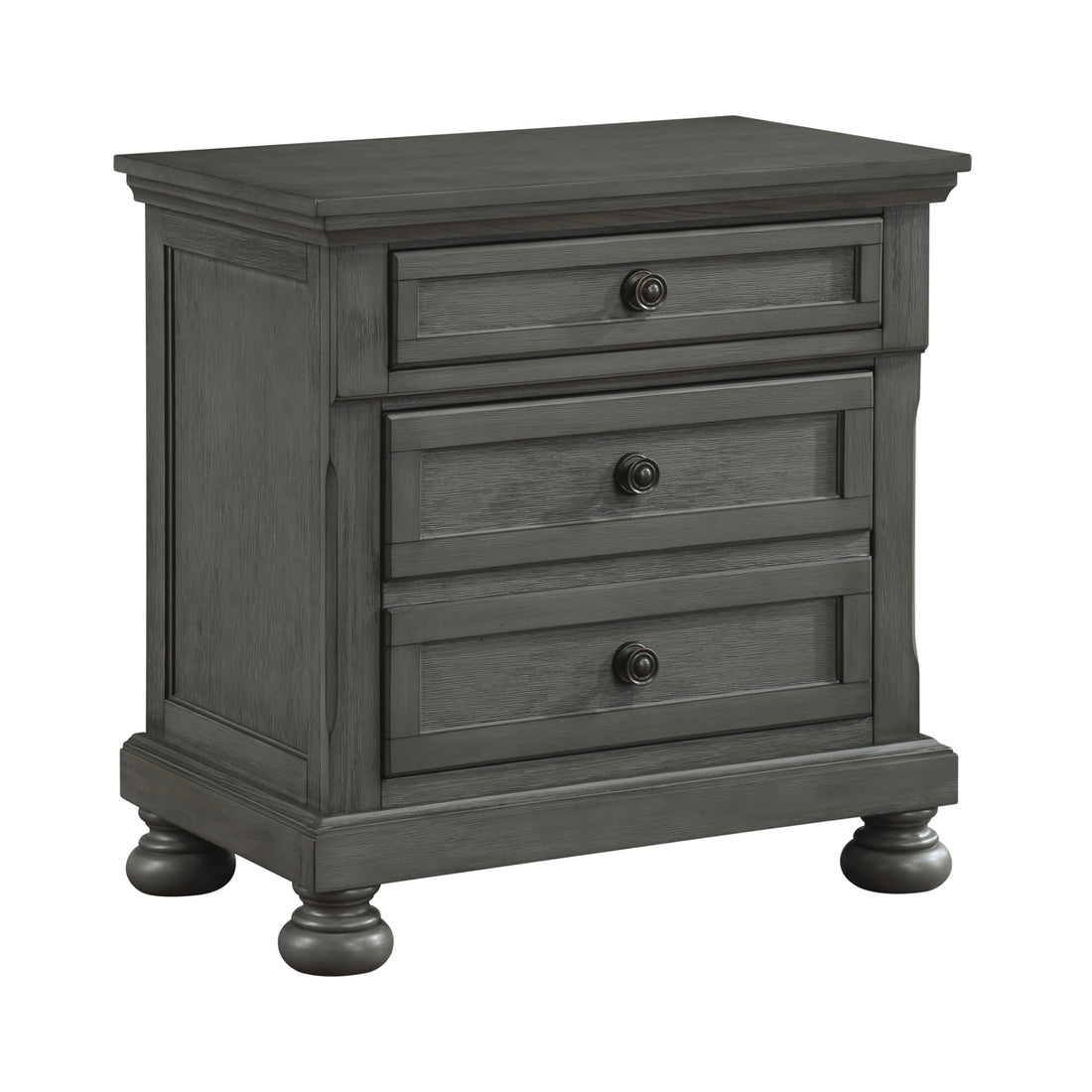 Jackson Modern Style 2 Drawer Nightstand Made With Wood & Rustic Gray Finish Gray Gray 2 Drawers Bedroom Bedside Cabinet Contemporary,Traditional Drawers Rust Solid Wood Mdf Wood