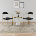 Woker Dining Chairs Set Of 2, Mid Century Modern Dining Chairs, Kitchen Dining Room Chairs, Round Boucle Backrest Sherpa Dining Chair With Black Metal Legs Iron White Black Dining Room Foam Round Dining Chairs Foam Metal