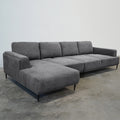 Santa Monica Grey Lf Sectional Grey Leather 4 Seat