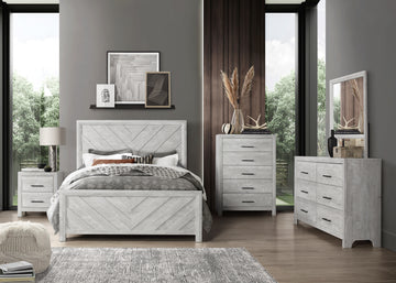 Full 5Pc Modern Style Storage Bedroom Set Made With Wood In Gray Box Spring Required Full Gray Wood 5 Piece Set Bedroom Bed Included,Chest Included,Dresser Included,Mirror Included,Nightstand