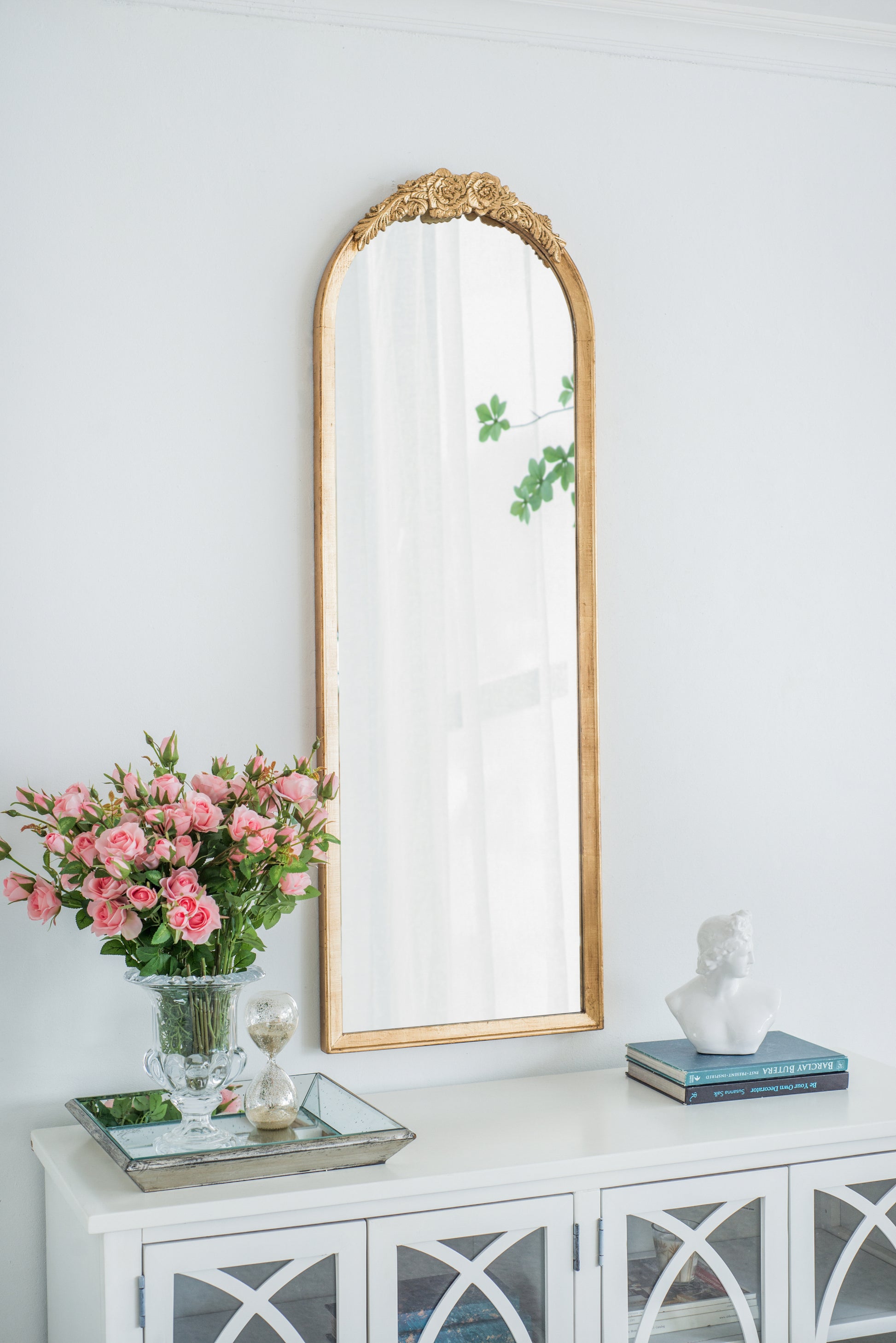 19"X56" Wood Floor Mirror, Full Body Mirror Dressing Make Up Mirror For Bathroom Bedroom Living Room Gold Wood Glass