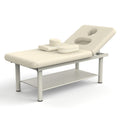 80 Inches Wide Quality Leather Beauty Spa Furniture Massage Table Bed Iron On Round Legs Facial Bed Beauty Bed Beige Gray Gray Pu Leather