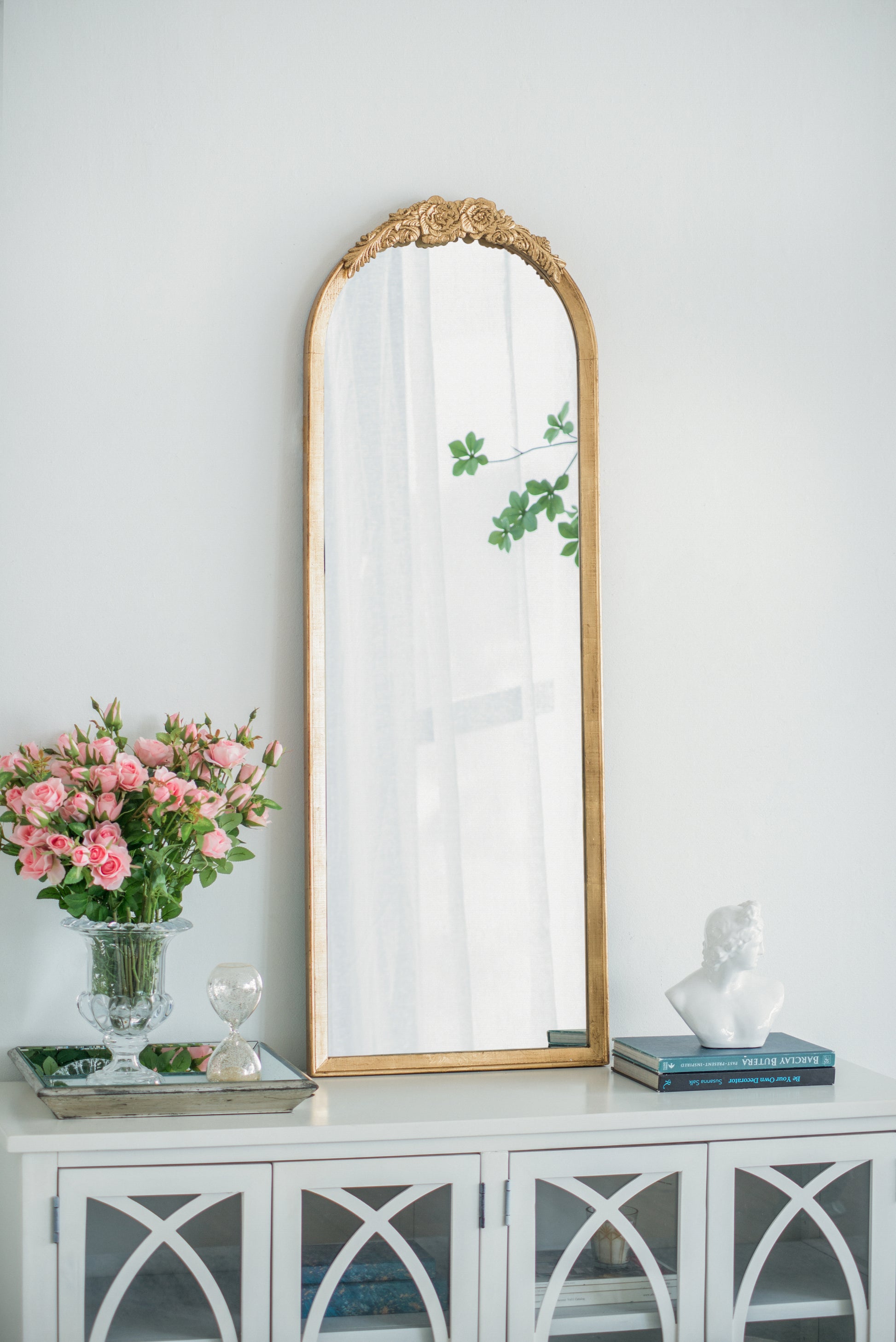 19"X56" Wood Floor Mirror, Full Body Mirror Dressing Make Up Mirror For Bathroom Bedroom Living Room Gold Wood Glass