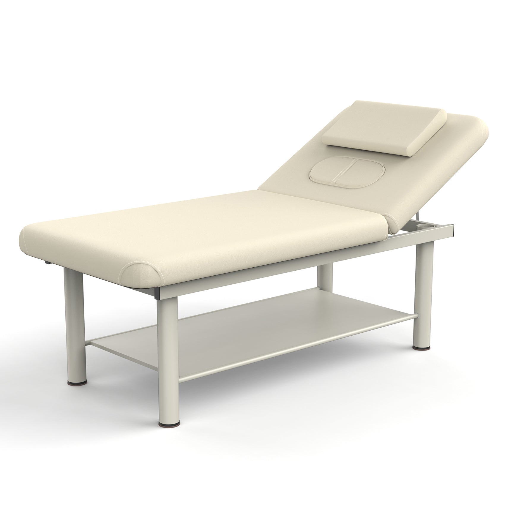 80 Inches Wide Quality Leather Beauty Spa Furniture Massage Table Bed Iron On Round Legs Facial Bed Beauty Bed Beige Gray Gray Pu Leather