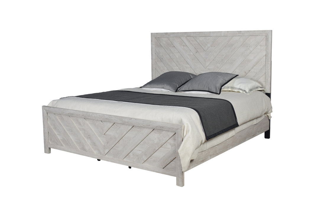 Denver Modern Style King Bed Made With Wood In Gray Box Spring Required King Gray Wood Bedroom Modern Slat Beds Wood