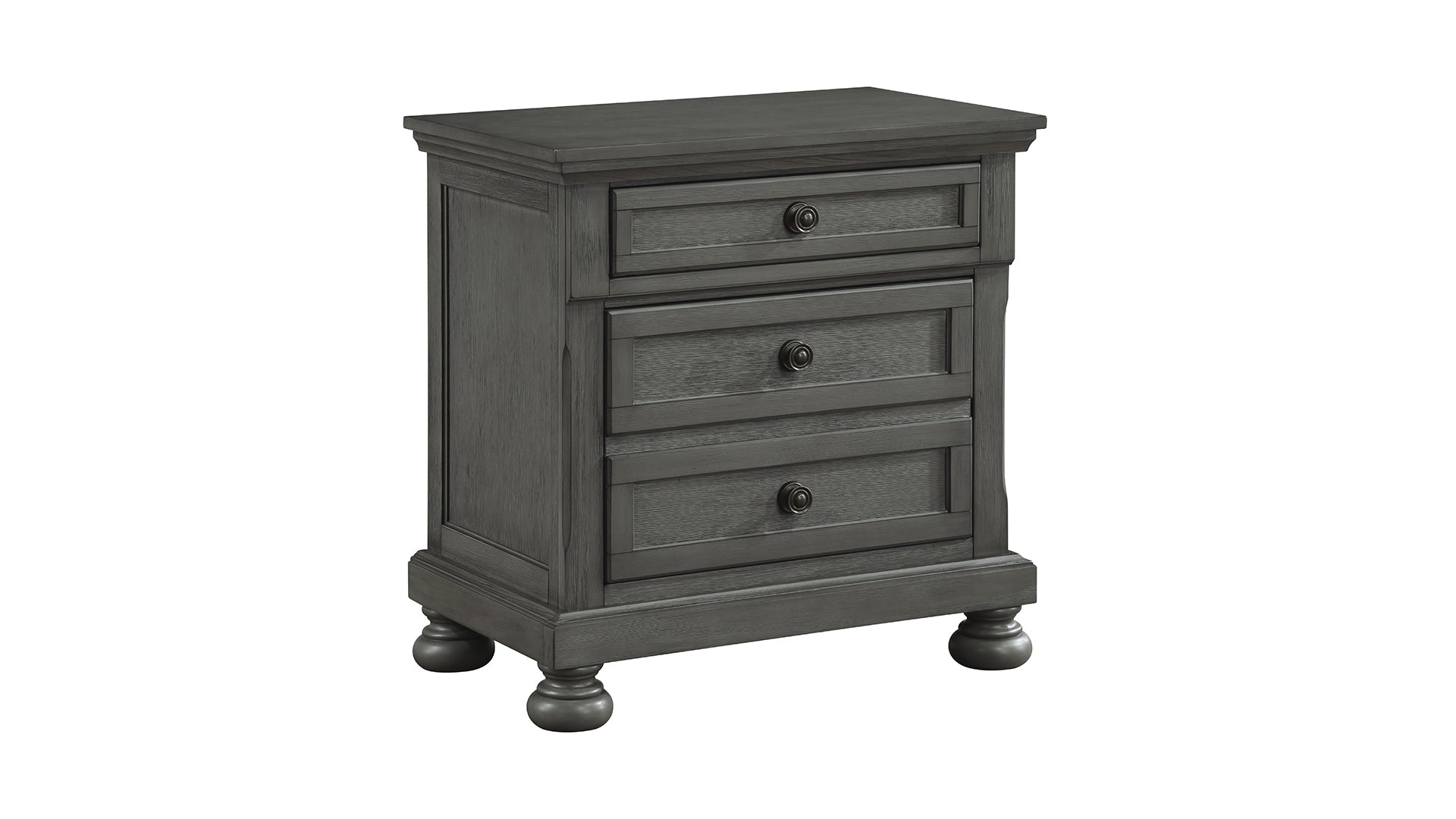 Jackson Modern Style 2 Drawer Nightstand Made With Wood & Rustic Gray Finish Gray Gray 2 Drawers Bedroom Bedside Cabinet Contemporary,Traditional Drawers Rust Solid Wood Mdf Wood