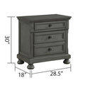 Jackson Modern Style 2 Drawer Nightstand Made With Wood & Rustic Gray Finish Gray Gray 2 Drawers Bedroom Bedside Cabinet Contemporary,Traditional Drawers Rust Solid Wood Mdf Wood