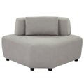 Contemporary 3 Piece Sectional Sofa Free Convertible Sofa With Four Removable Pillows For Living Room, Grey Grey Foam Boucle