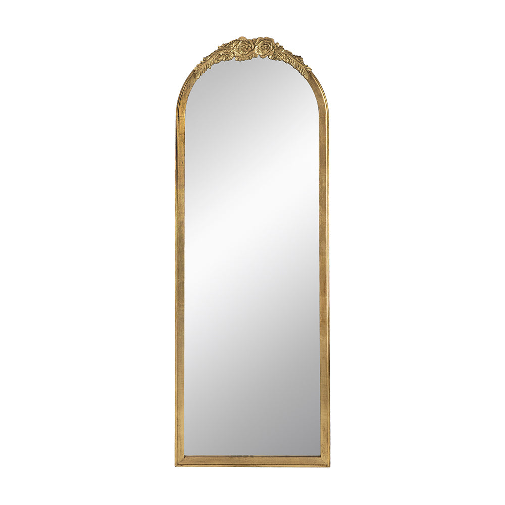 19"X56" Wood Floor Mirror, Full Body Mirror Dressing Make Up Mirror For Bathroom Bedroom Living Room Gold Wood Glass