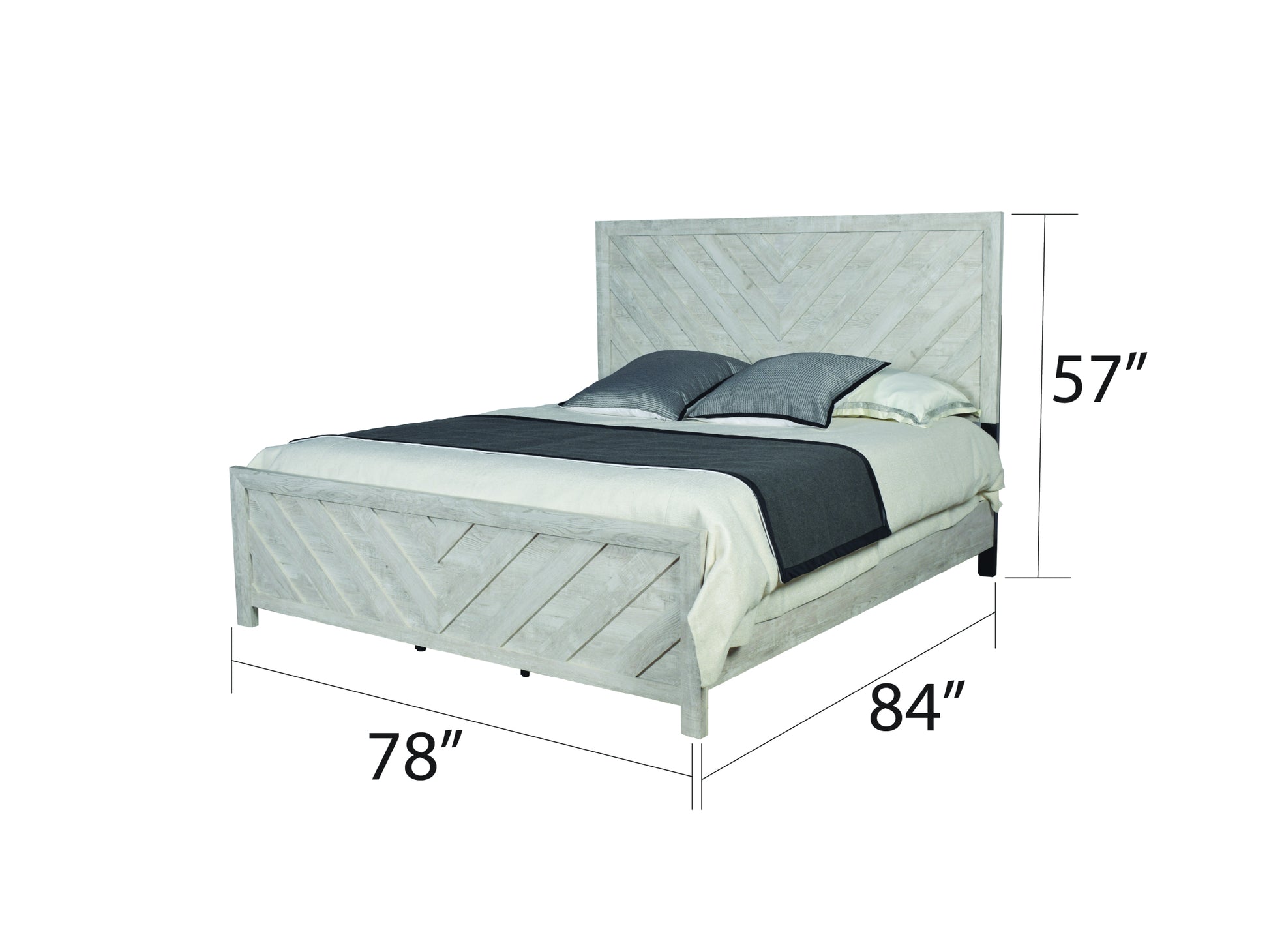 Denver Modern Style King Bed Made With Wood In Gray Box Spring Required King Gray Wood Bedroom Modern Slat Beds Wood