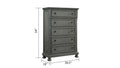 Jackson Modern Style 5 Drawer Chest Made With Wood & Rustic Gray Finish Gray Gray Bedroom Contemporary,Traditional Solid Wood Mdf Wood