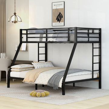 Metal Twin Xl Over Queen Bunk Bed For Teens And Adults,Space Saving Noise Reduced No Box Spring Needed, Old Sku W1307S00013 Expect Arrive Date 2024 3 24 Twin Xl Black Metal