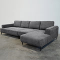 Santa Monica Grey Rf Sectional Grey Leather 4 Seat