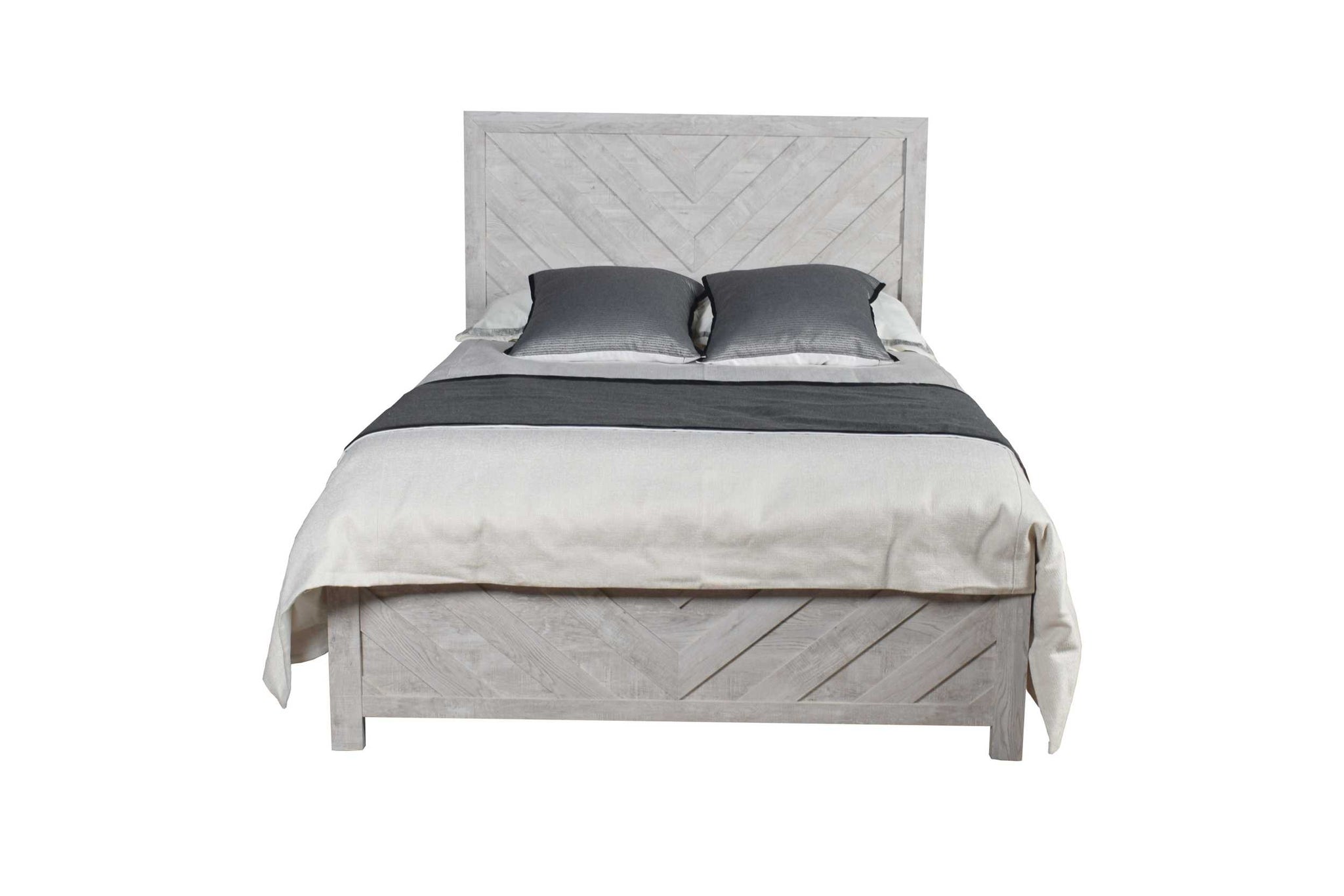 Denver Modern Style Queen Bed Made With Wood In Gray Box Spring Required Queen Gray Wood Bedroom Contemporary,Modern Slat Beds Solid Wood Mdf Wood