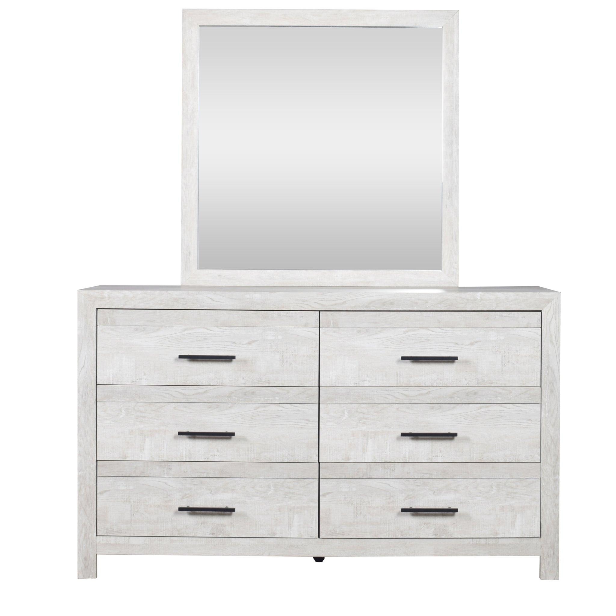 Denver Modern Style 6 Drawer Dresser Made With Wood In Gray Gray Bedroom Contemporary,Modern Solid Wood Mdf Wood