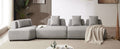 Contemporary 3 Piece Sectional Sofa Free Convertible Sofa With Four Removable Pillows For Living Room, Grey Grey Foam Boucle