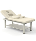 80 Inches Wide Quality Leather Beauty Spa Furniture Massage Table Bed Iron On Round Legs Facial Bed Beauty Bed Beige Gray Gray Pu Leather