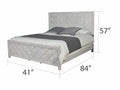 Denver Modern Style Twin Bed Made With Wood In Gray Box Spring Required Twin Gray Wood Bedroom Contemporary,Modern Slat Beds Solid Wood Mdf Wood