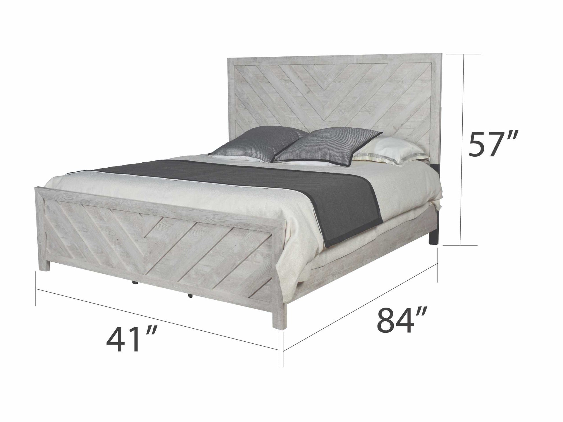 Denver Modern Style Twin Bed Made With Wood In Gray Box Spring Required Twin Gray Wood Bedroom Contemporary,Modern Slat Beds Solid Wood Mdf Wood