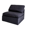 Harper Luxe Navy Sectional 6 Seat Configuration Navy Wood Linen