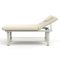 80 Inches Wide Quality Leather Beauty Spa Furniture Massage Table Bed Iron On Round Legs Facial Bed Beauty Bed Beige Gray Gray Pu Leather