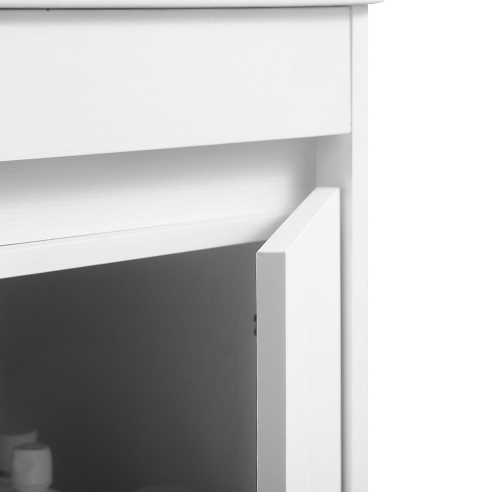 30" Bathroom Vanity With Sink,Bathroom Vanity Cabinet With One Soft Close Cabinet Doors & Soft Close Drawers,Bathroom Storage Cabinet With A Lower Open Shelf,With Metal Legs,White Ceramic Sink,White White Solid Wood