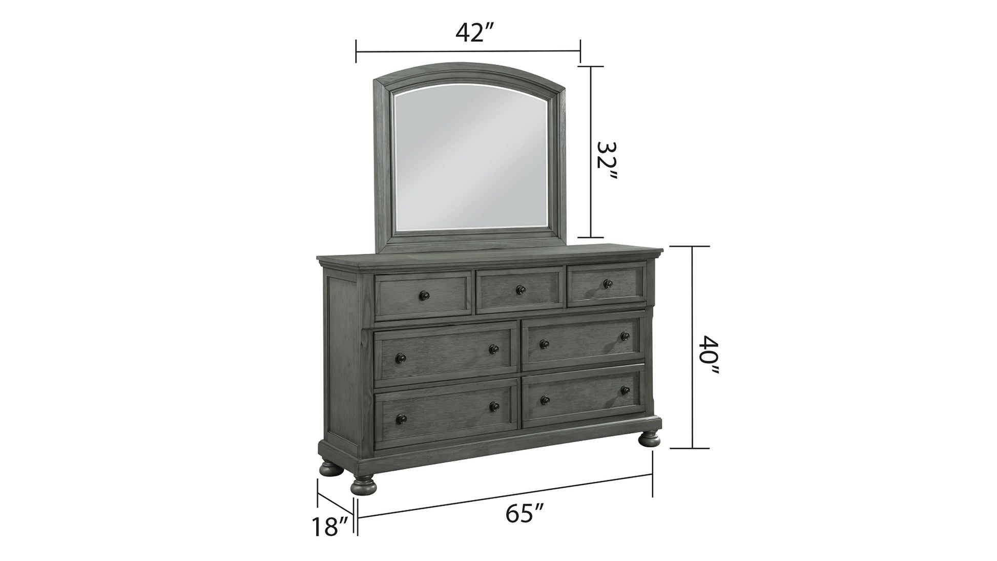 Modern Style 4Pc King Bedroom Set Made With Wood & Rustic Gray Finish Box Spring Not Required Gray Wood Gray 4 Piece Set Bedroom Bed Included,Dresser Included,Mirror Included,Nightstand Included