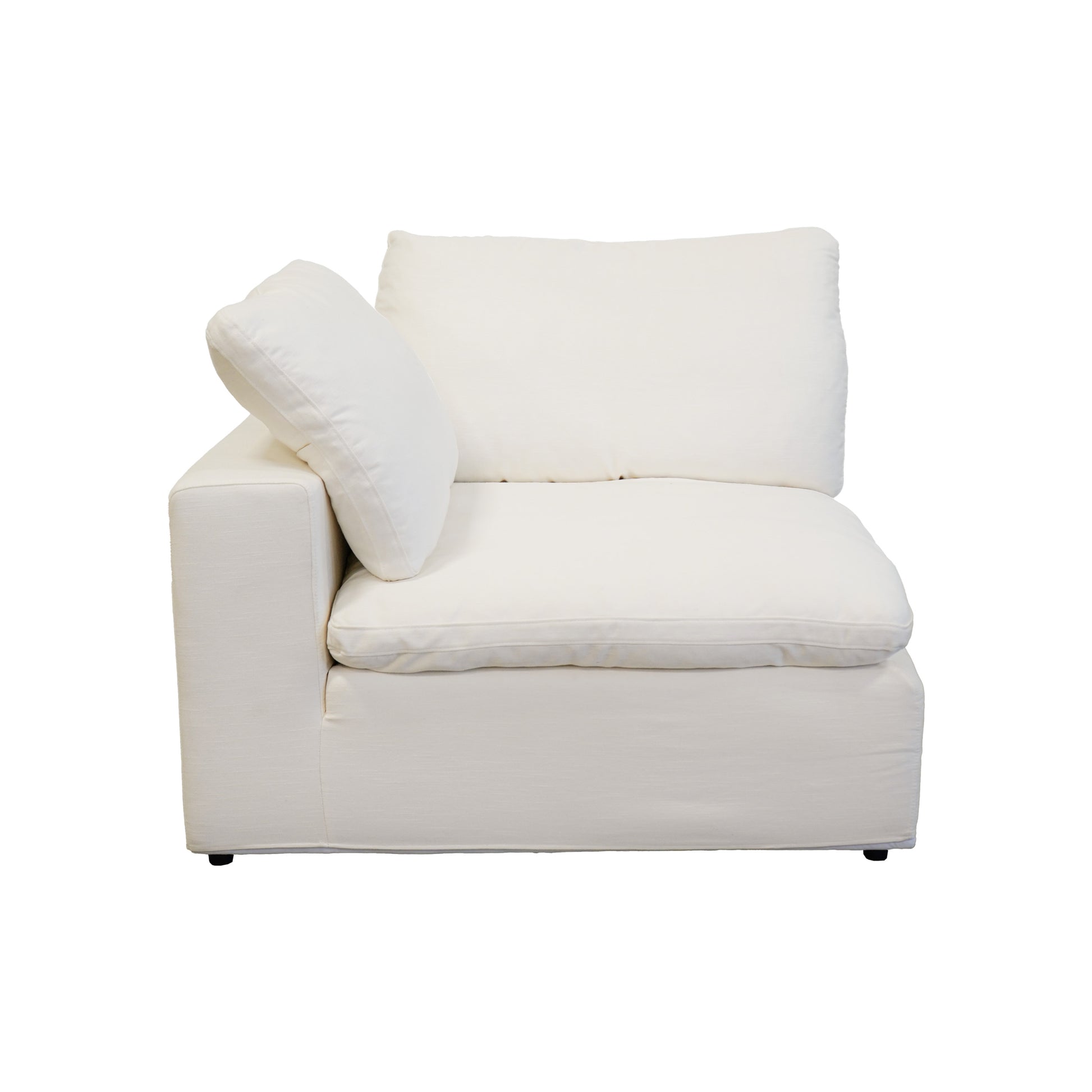 Harper Petite White Sectional 6 Seat Configuration White Wood Linen 6 Seat