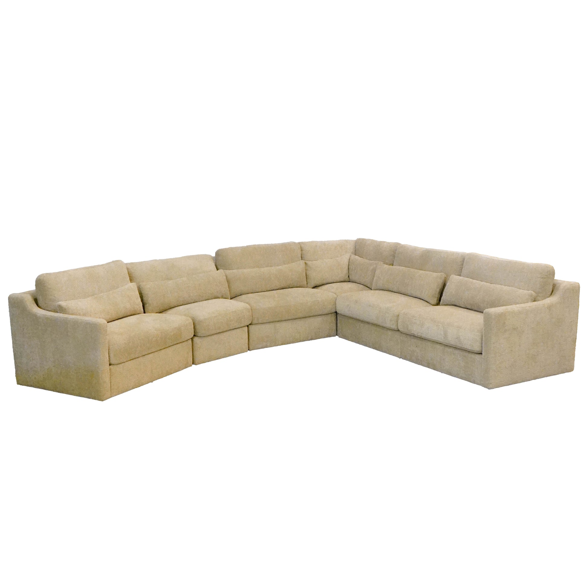 Hampshire Unbleached Linen Modular 6 Piece Sectional Beige Wood Linen