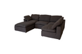 Harper Luxe Grey Sectional 6 Seat Configuration Grey Wood Linen