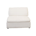 Harper Petite White Sectional 7 Seat Configuration White Wood Linen 7 Seat