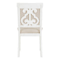 5 Piece Retro Functional Dining Set, 1 Extendable Table With A 16 Inch Leaf And 4 Upholstered Chairs For Dining Room And Kitchen Antique White Antique White Solid Wood