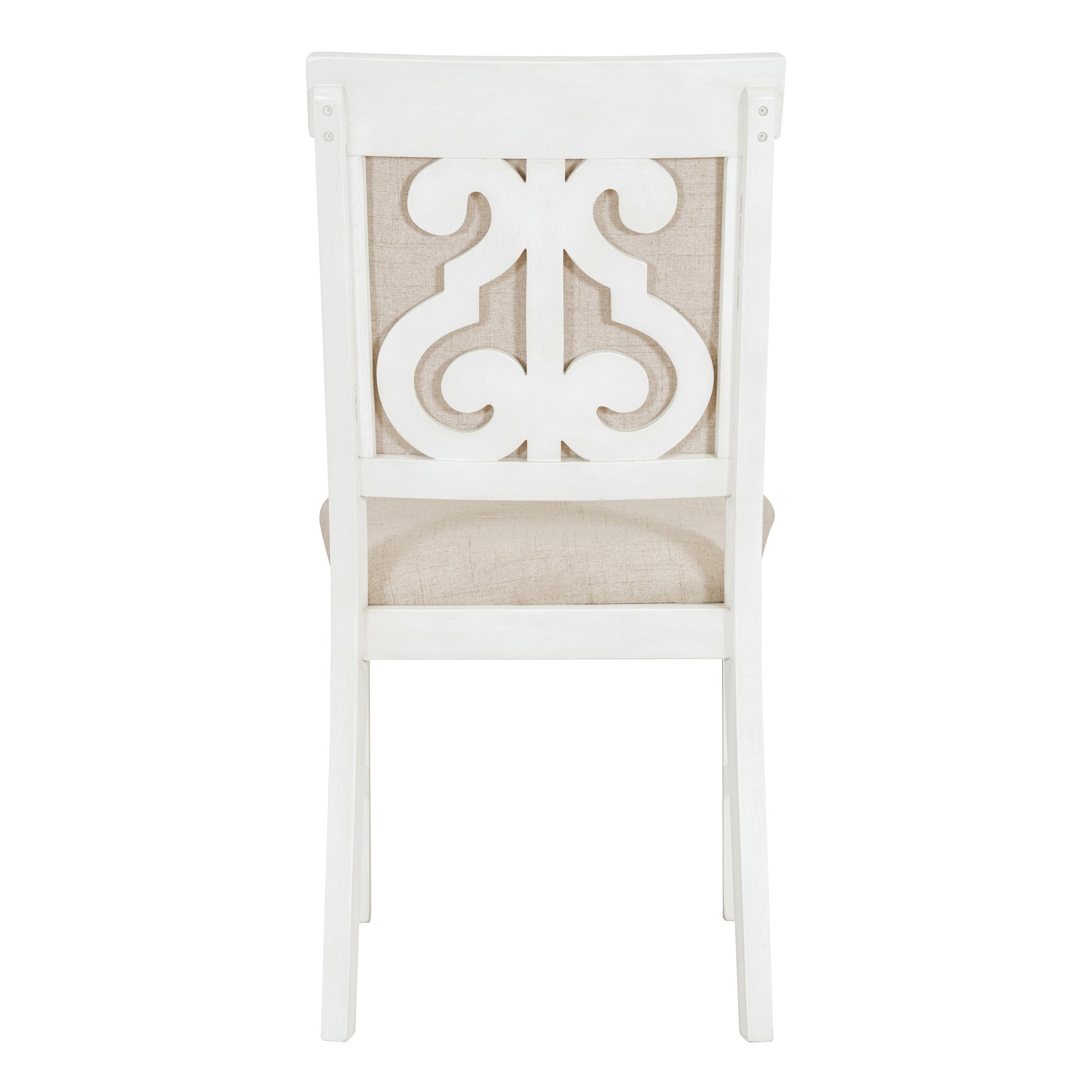 5 Piece Retro Functional Dining Set, 1 Extendable Table With A 16 Inch Leaf And 4 Upholstered Chairs For Dining Room And Kitchen Antique White Antique White Solid Wood