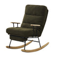 Modern Teddy Gliding Rocking Chair With High Back, Retractable Footrest, And Adjustable Back Angle For Nursery, Living Room, And Bedroom, Green Green Fabric