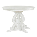 5 Piece Retro Functional Dining Set, 1 Extendable Table With A 16 Inch Leaf And 4 Upholstered Chairs For Dining Room And Kitchen Antique White Antique White Solid Wood