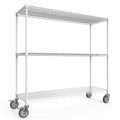 3 Tier Shelf Wire Shelving Unit 3000Lbs, 3T1848 3Klb W Lkj White Iron Plastic