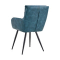 Blue Modern Pu Easy Cleaning Office Home Chairs Set Of 2 Armrest & Backrest Comfortable Chairs Upholstered Chair With Black Metal Legs For Office Dining Room Kitchen Bedroom And Living Room Blue Dining Room Sponge Rectangular Casual,Modern Arm Chair Arm