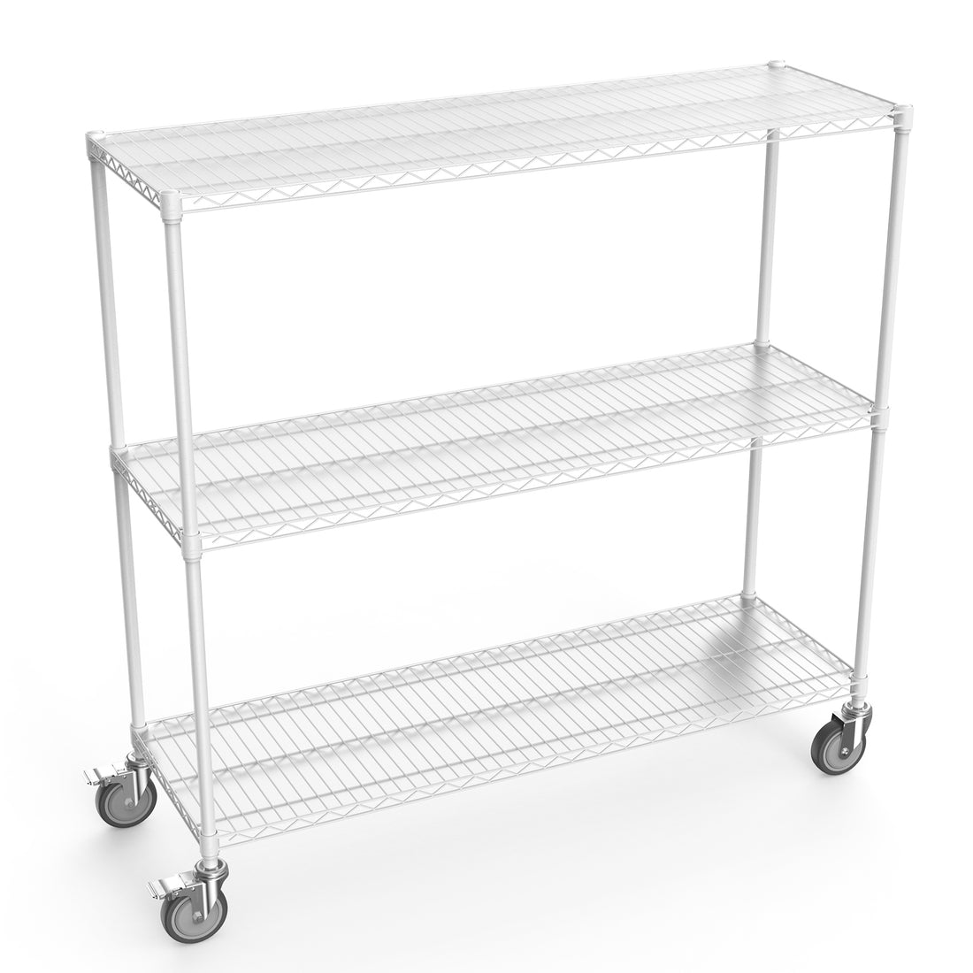 3 Tier Shelf Wire Shelving Unit 3000Lbs, 3T1848 3Klb W Lkj White Iron Plastic