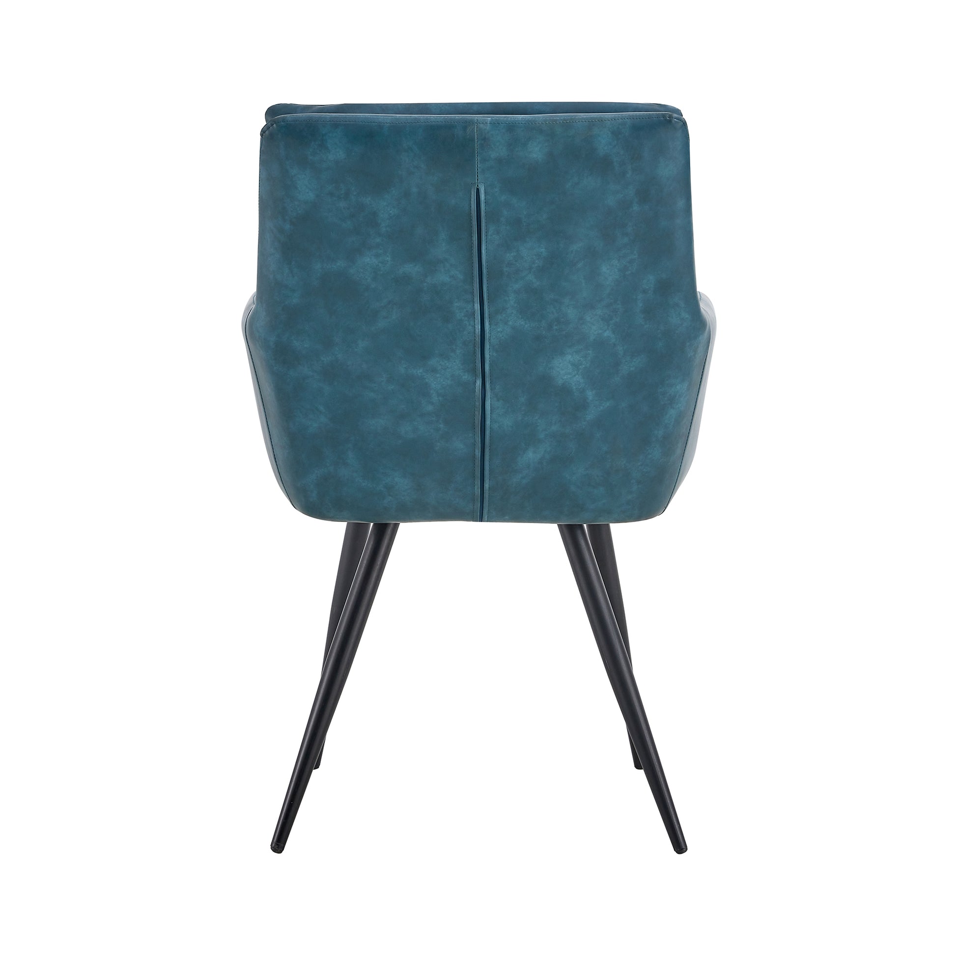 Blue Modern Pu Easy Cleaning Office Home Chairs Set Of 2 Armrest & Backrest Comfortable Chairs Upholstered Chair With Black Metal Legs For Office Dining Room Kitchen Bedroom And Living Room Blue Dining Room Sponge Rectangular Casual,Modern Arm Chair Arm