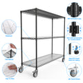 3 Tier Shelf Wire Shelving Unit 3000Lbs, 3T1848 3Klb B Lkj Black Iron Plastic