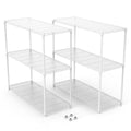 2 Pack 3 Tier Shelf Wire Shelving Unit, 2P 3Twl1848 W Lkj White Iron Plastic