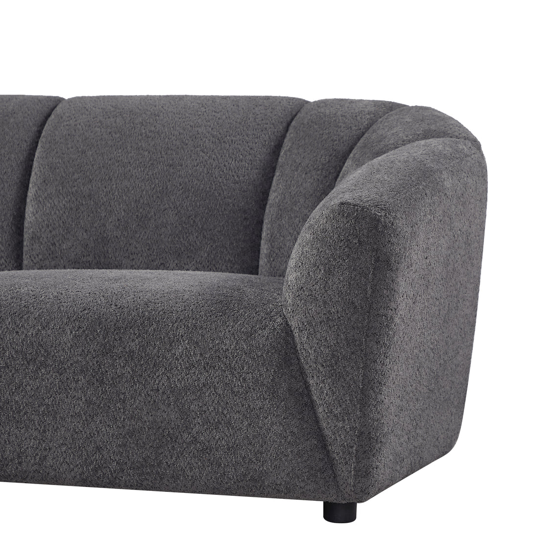 Liyasi Living Room Sofa Set With Luxury Boucle Fabric3 Seater Grey Polyester Wood Primary Living Space Eucalyptus Foam Fabric 3 Seat