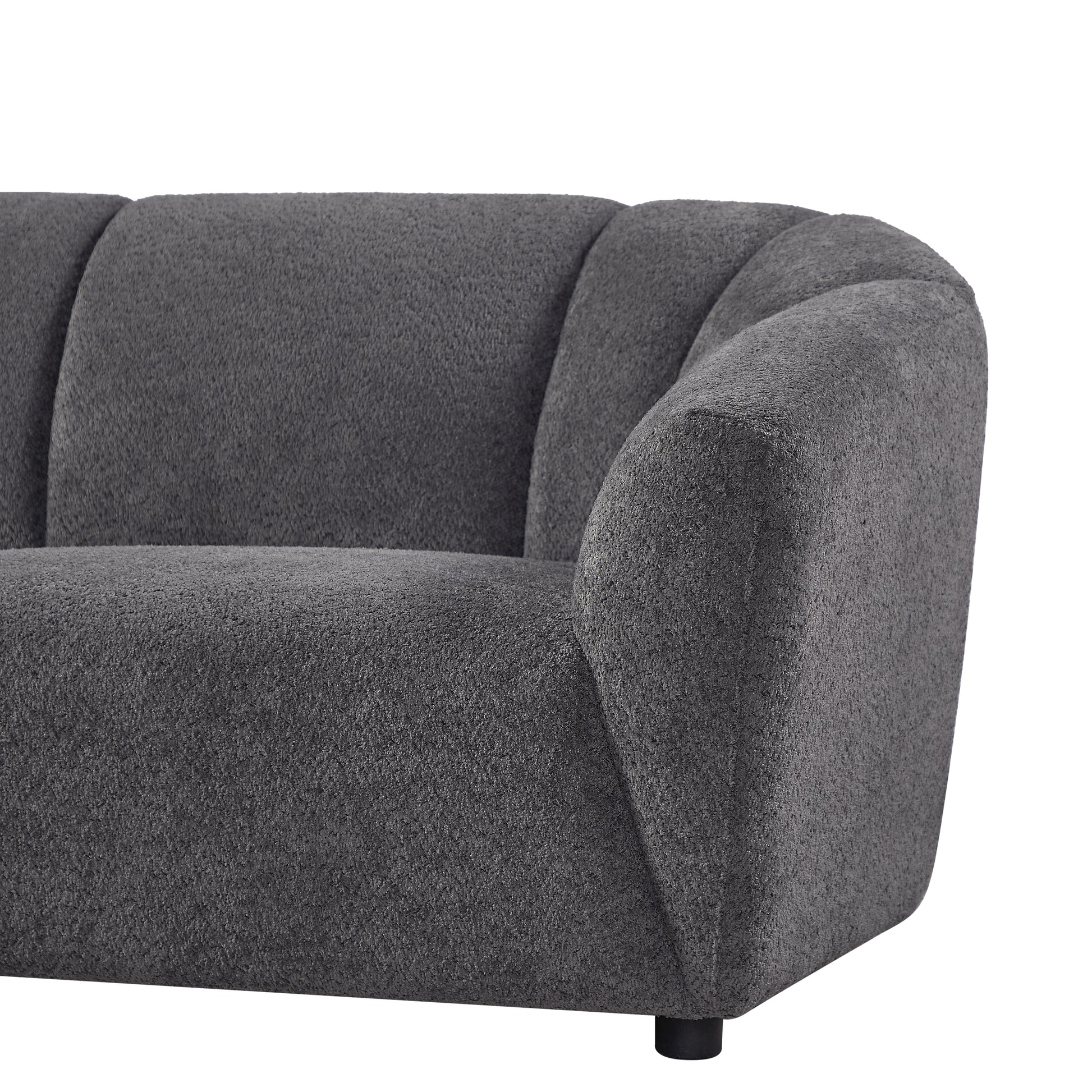 Liyasi Living Room Sofa Set With Luxury Boucle Fabric3 Seater Grey Polyester Wood Primary Living Space Eucalyptus Foam Fabric 3 Seat