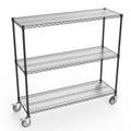 3 Tier Shelf Wire Shelving Unit 3000Lbs, 3T1848 3Klb B Lkj Black Iron Plastic