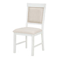5 Piece Retro Functional Dining Set, 1 Extendable Table With A 16 Inch Leaf And 4 Upholstered Chairs For Dining Room And Kitchen Antique White Antique White Solid Wood