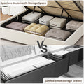 Lift Up Velvet Beige Queen Size Bed Box Spring Not Required Queen Beige Wood Light Brown Bedroom American Design Poplar Slat Beds Foam Velvet Upholstered