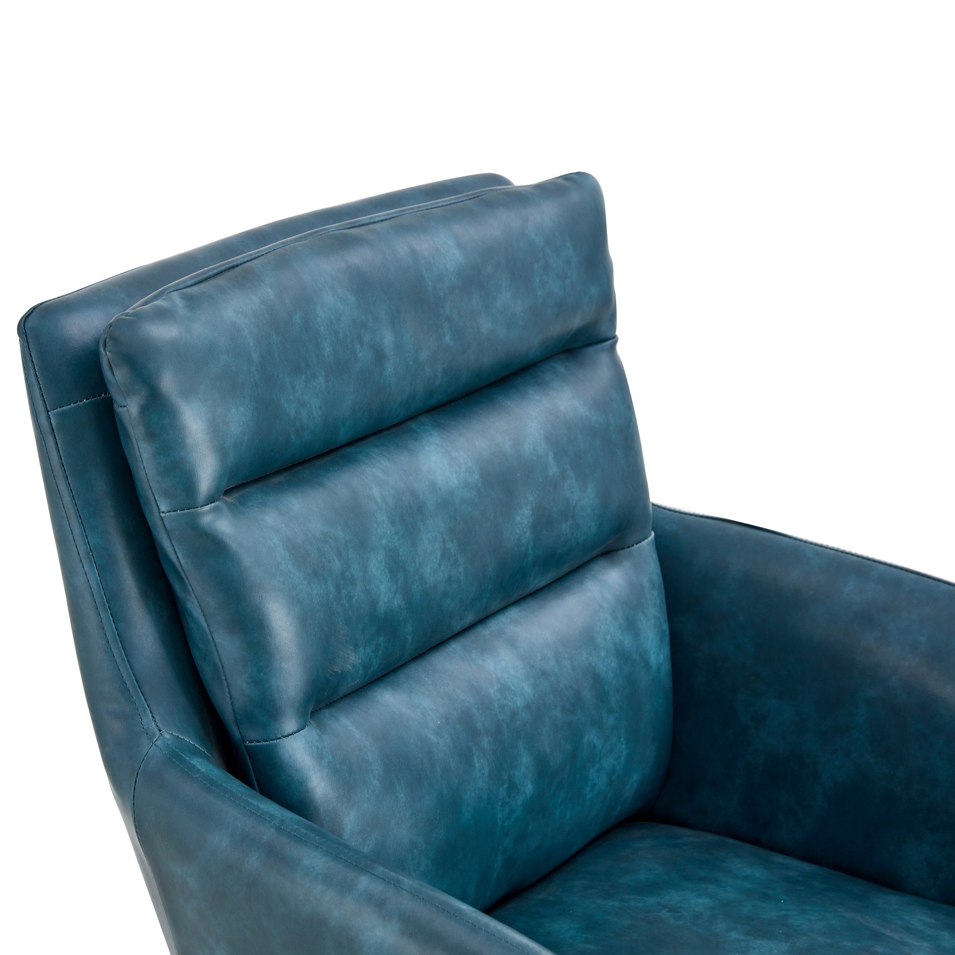 Blue Modern Pu Easy Cleaning Office Home Chairs Set Of 2 Armrest & Backrest Comfortable Chairs Upholstered Chair With Black Metal Legs For Office Dining Room Kitchen Bedroom And Living Room Blue Dining Room Sponge Rectangular Casual,Modern Arm Chair Arm