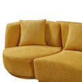 Liyasi Living Room Sofa Set With Luxury Teddy Fleece2 Seaterarmchair Swivel 360 Degree Yellow Polyester Wood Primary Living Space Eucalyptus Foam Fabric 3 Seat